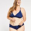 Women Aqua Bay Bikini Tops | The Charlotte Retro Halter Style Bikini Top In Ocean Navy