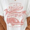 Women Aqua Bay Tanks & Tees | Life Is Better At The Beach White Cotton T-Shirt