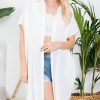 Women Aqua Bay Cover-Ups & Dusters | Long Button Front Cotton Beach Shirt