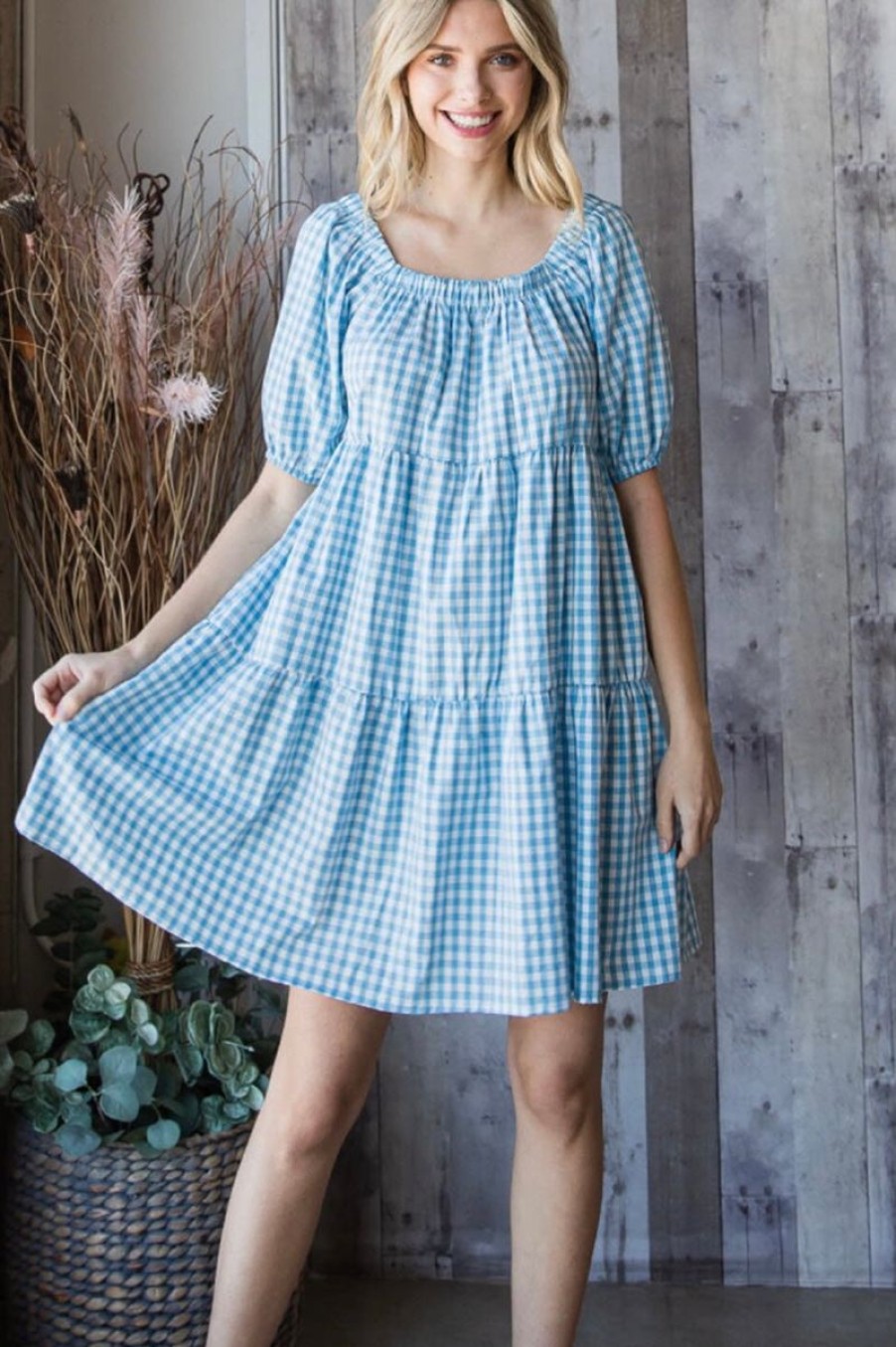 Women Aqua Bay Dresses & Rompers | Marley Gingham Cotton Dress-Size 3X