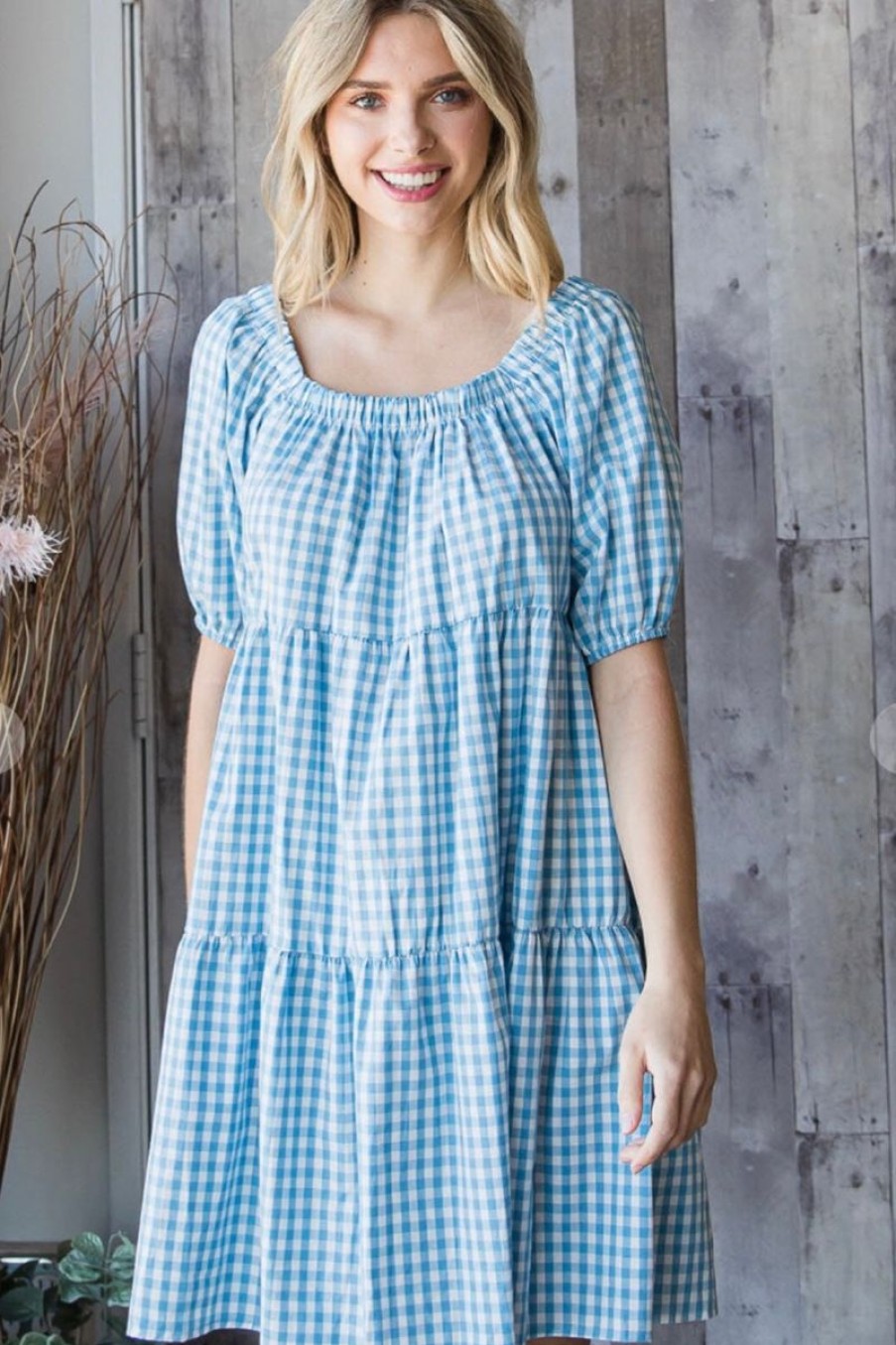 Women Aqua Bay Dresses & Rompers | Marley Gingham Cotton Dress-Size 3X