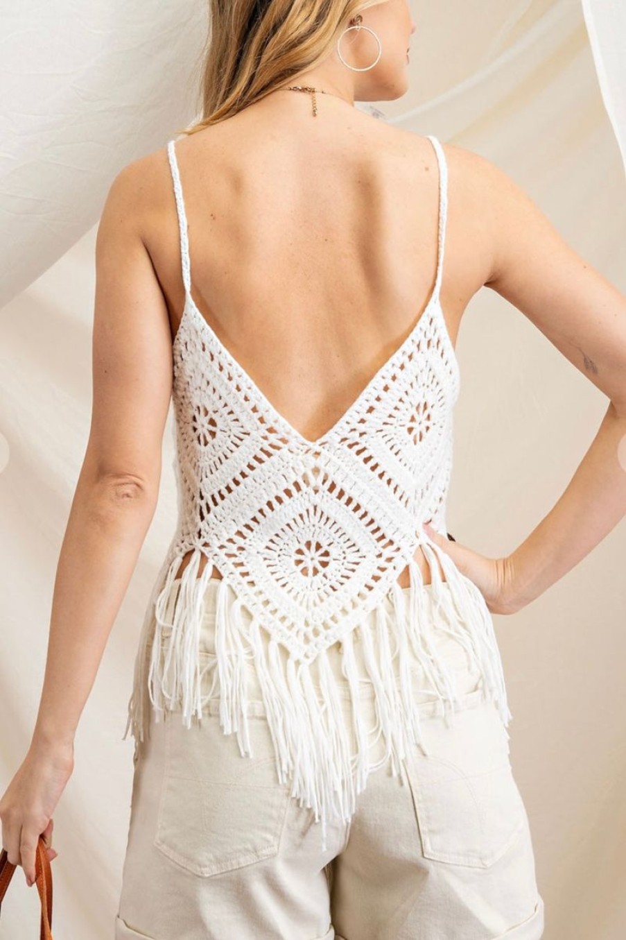 Women Aqua Bay Tops | Beach Babe Boho Crochet Tank Top