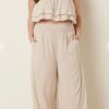 Women Aqua Bay Tops, Bottoms & Sets | Linen Blend Wide Leg Resort Pant Set