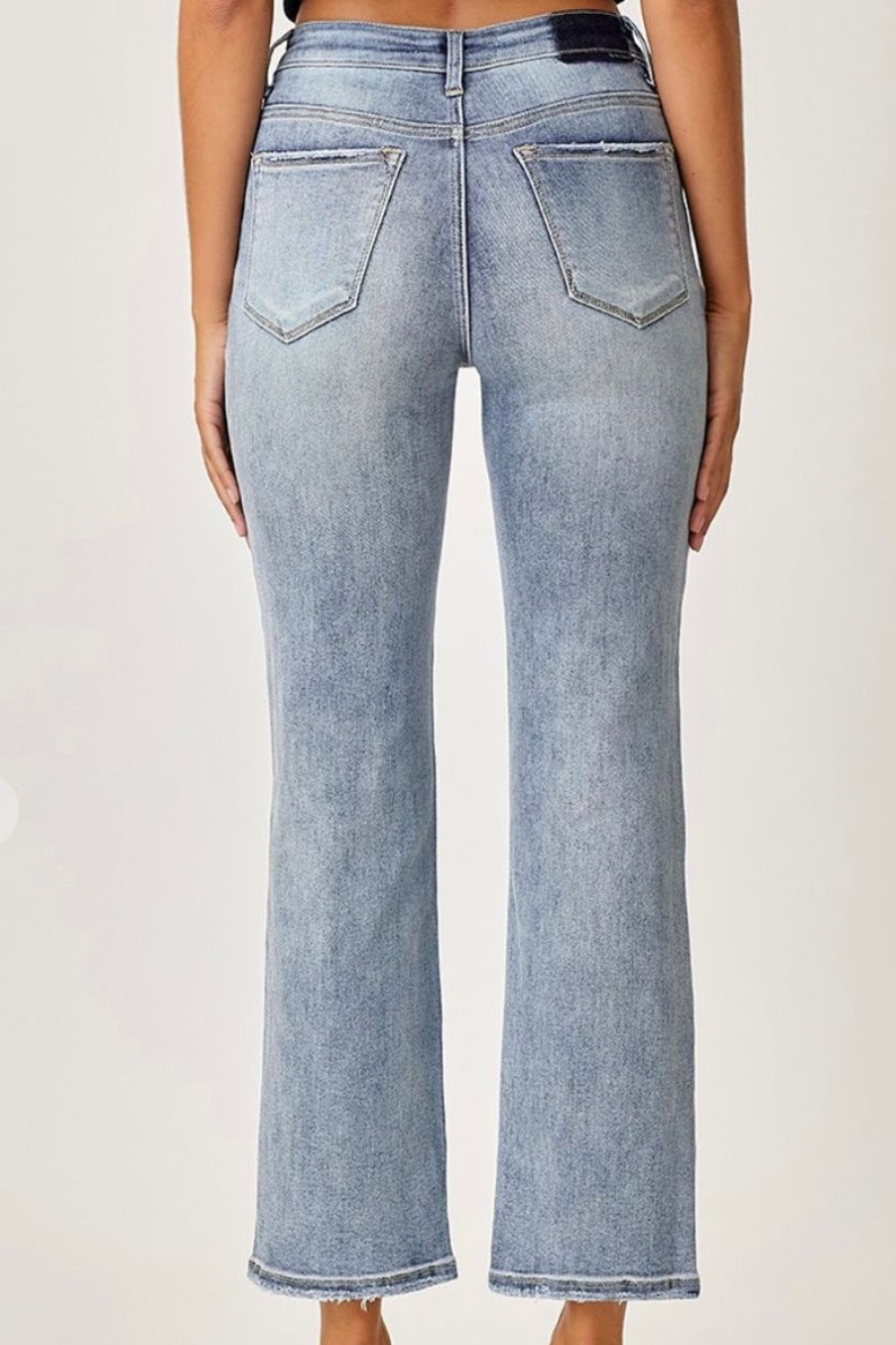 Women Aqua Bay Bottoms | High-Rise Cross Over Fly Straight Leg Jeans