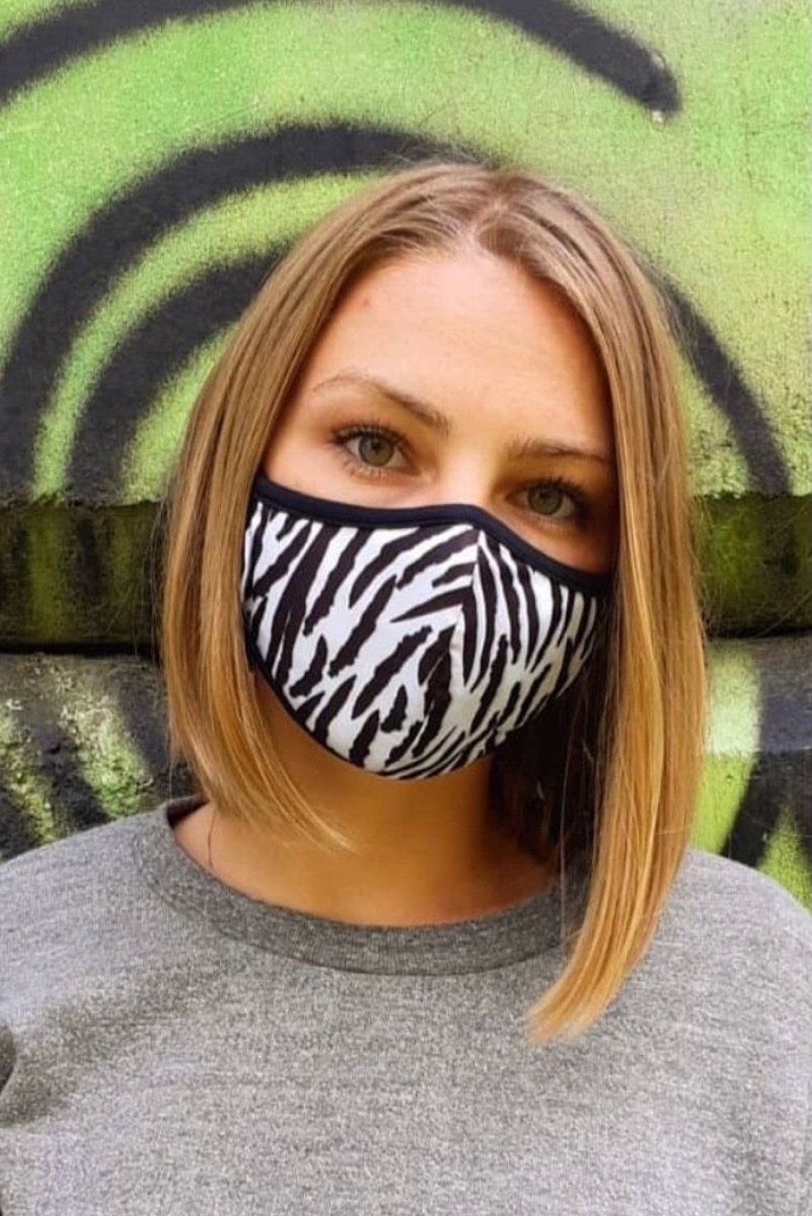 Women Aqua Bay Face Masks | Zebra Print Face Mask