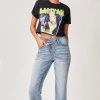 Women Aqua Bay Denim | High-Rise Cross Over Fly Straight Leg Jeans