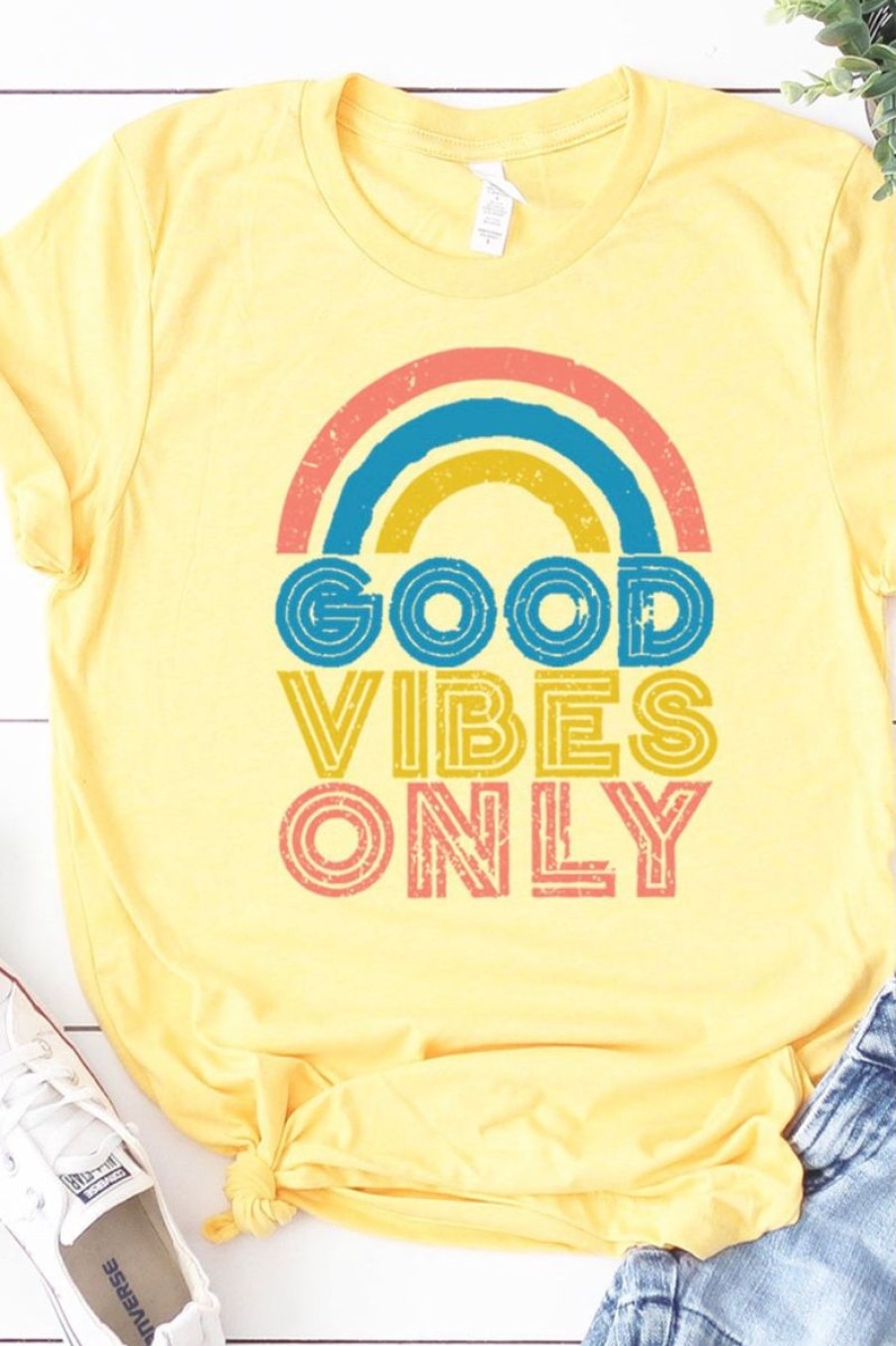 Women Aqua Bay Tanks & Tees | Good Vibes Only T-Shirt-Last One Size S