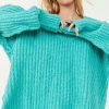 Women Aqua Bay Sweaters & Cardigans | Free People Blue Bell V Neck Sweater In Turquoise Electric Teal