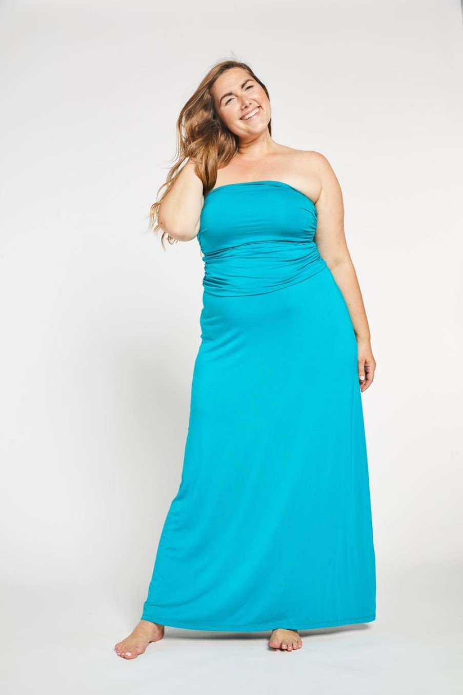 Women Aqua Bay Dresses And Rompers | Bamboo 3 Way Convertible Maxi Dress In Aqua