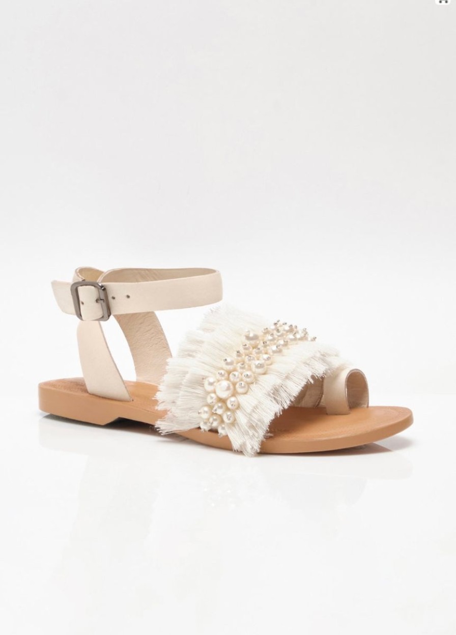 Women Aqua Bay Shoes | Sun Peaks Embellished Sandal In Ivory