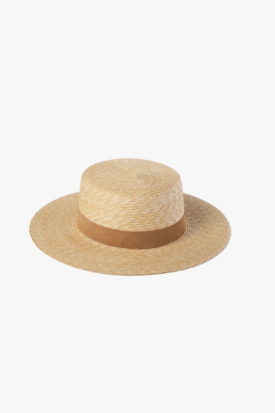 Women Aqua Bay Hats | Lack Of Color Spencer Boater Suede Trim Hat-Last One Size S