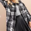 Women Aqua Bay Tops | Madison Black & White Plaid Shacket