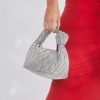 Women Aqua Bay Hand Bags & Totes | Tabi Silver Diamante Handle Bag