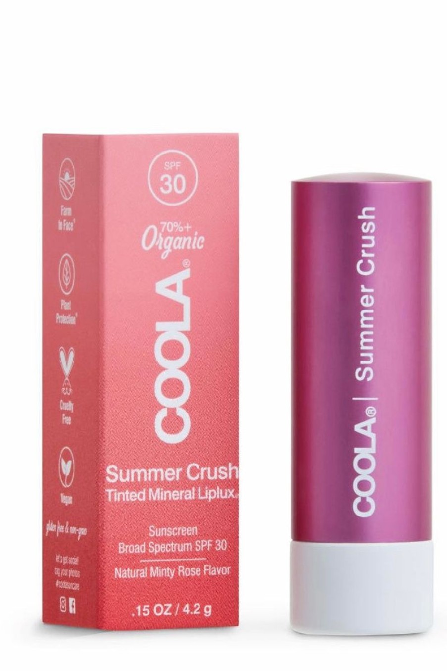 Women Aqua Bay Sunscreen | Coola Mineral Liplux® Organic Tinted Lip Balm Sunscreen Spf 30