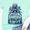 Women Aqua Bay Tanks & Tees | Tequila May Not Be The Answer But It'S Worth The Shot Mint T-Shirt