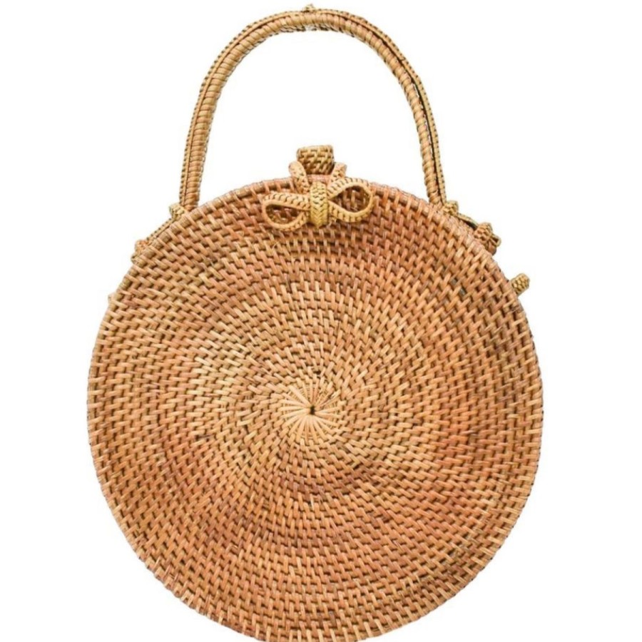 Women Aqua Bay Hand Bags & Totes | Milly Hand Woven Rattan Circle Bag