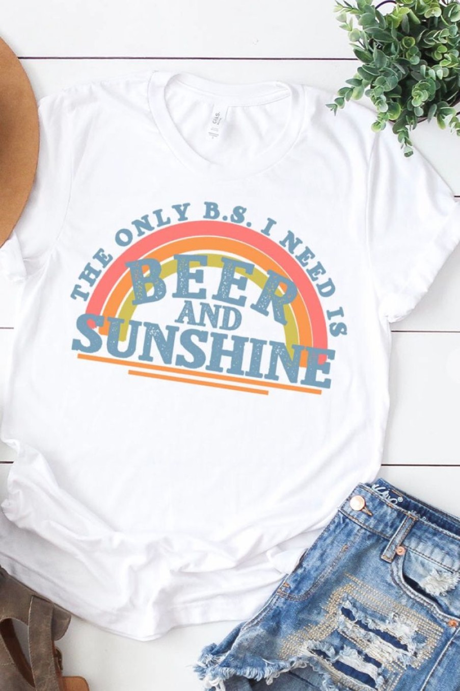 Women Aqua Bay Tanks & Tees | The Only Bs I Need Is Beer And Sunshine T-Shirt-Size 3X