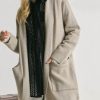 Women Aqua Bay Shackets & Jackets | Long Line Shawl Collar Cardi Coat