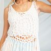 Women Aqua Bay Tops | Flower Power Crochet Tank Top