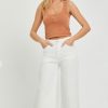 Women Aqua Bay Bottoms | White High Rise Tummy Control Wide Ankle Jeans