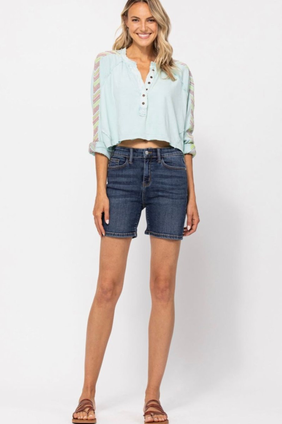 Women Aqua Bay Shorts & Skirts | Dark Denim Shorts