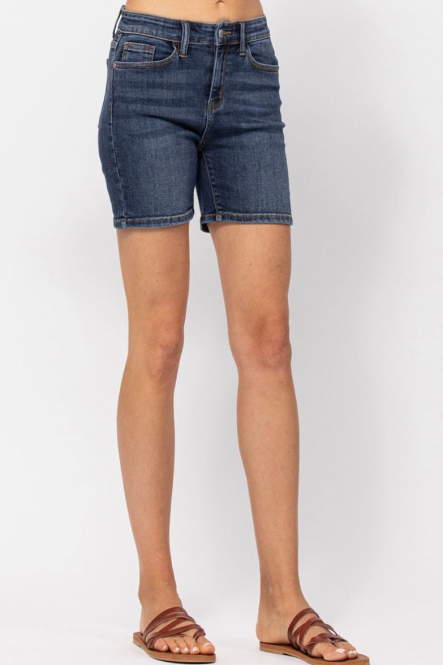 Women Aqua Bay Shorts & Skirts | Dark Denim Shorts