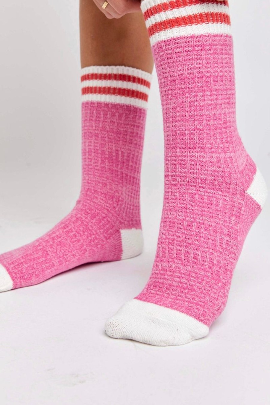 Women Aqua Bay Socks | Free People Jackson Cozy Stripe Sock