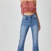 Women Aqua Bay Bottoms | Rhinestone Fringe Straight Leg Jeans