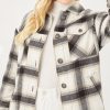 Women Aqua Bay Shackets & Jackets | Sherpa Lined Plaid Shacket