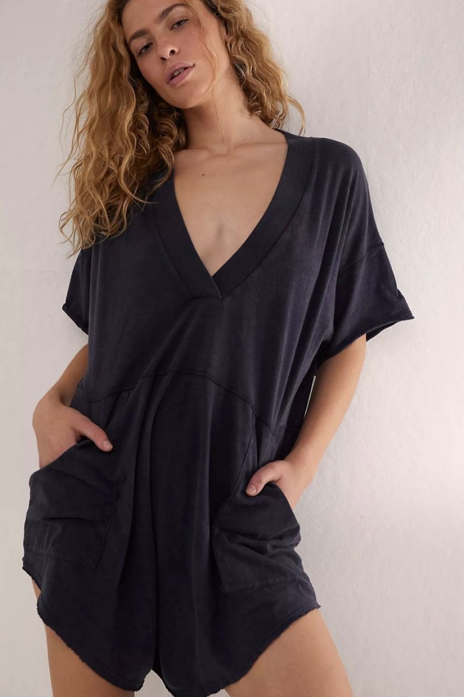 Women Aqua Bay Lounge & Sleepwear | Free People Why Not Romper-Size L & Xl