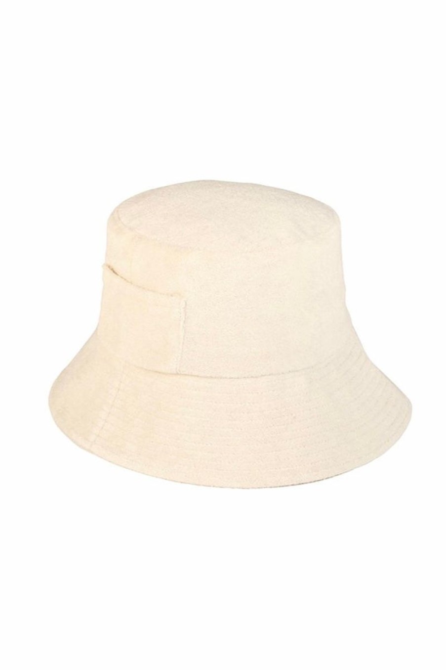 Women Aqua Bay Hats | Lack Of Color Beige Terry Bucket Hat