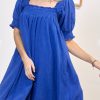 Women Aqua Bay Dresses & Rompers | Summer Blues Cotton Dress