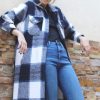 Women Aqua Bay Shackets & Jackets | Perfectly Plaid Long Shacket