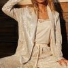 Women Aqua Bay Tops | Shawl Collar Sequin Blazer