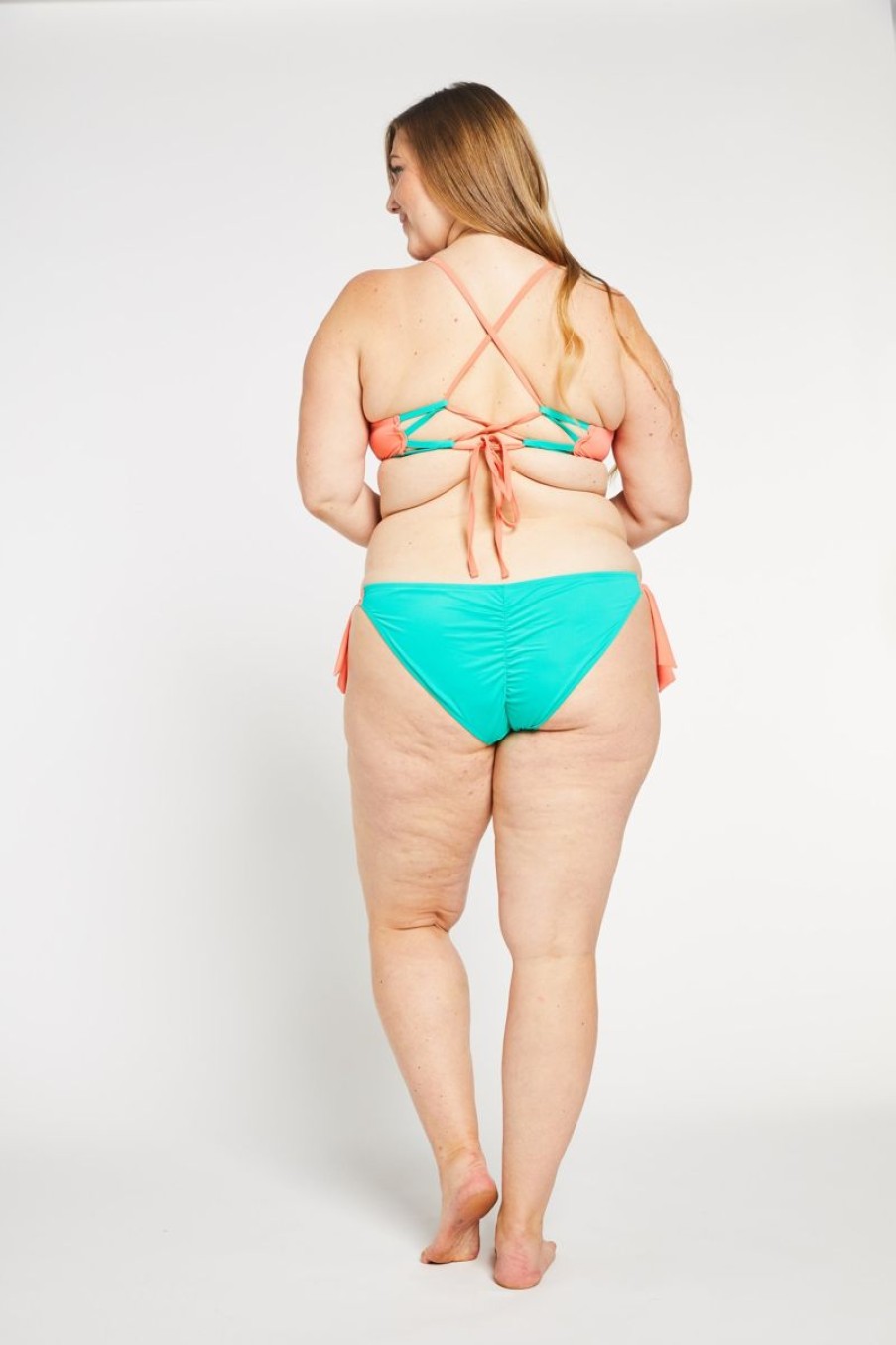 Women Aqua Bay Bikini Bottoms | The Tam Tam Side Tie Cheeky Bikini Bottom In Aqua