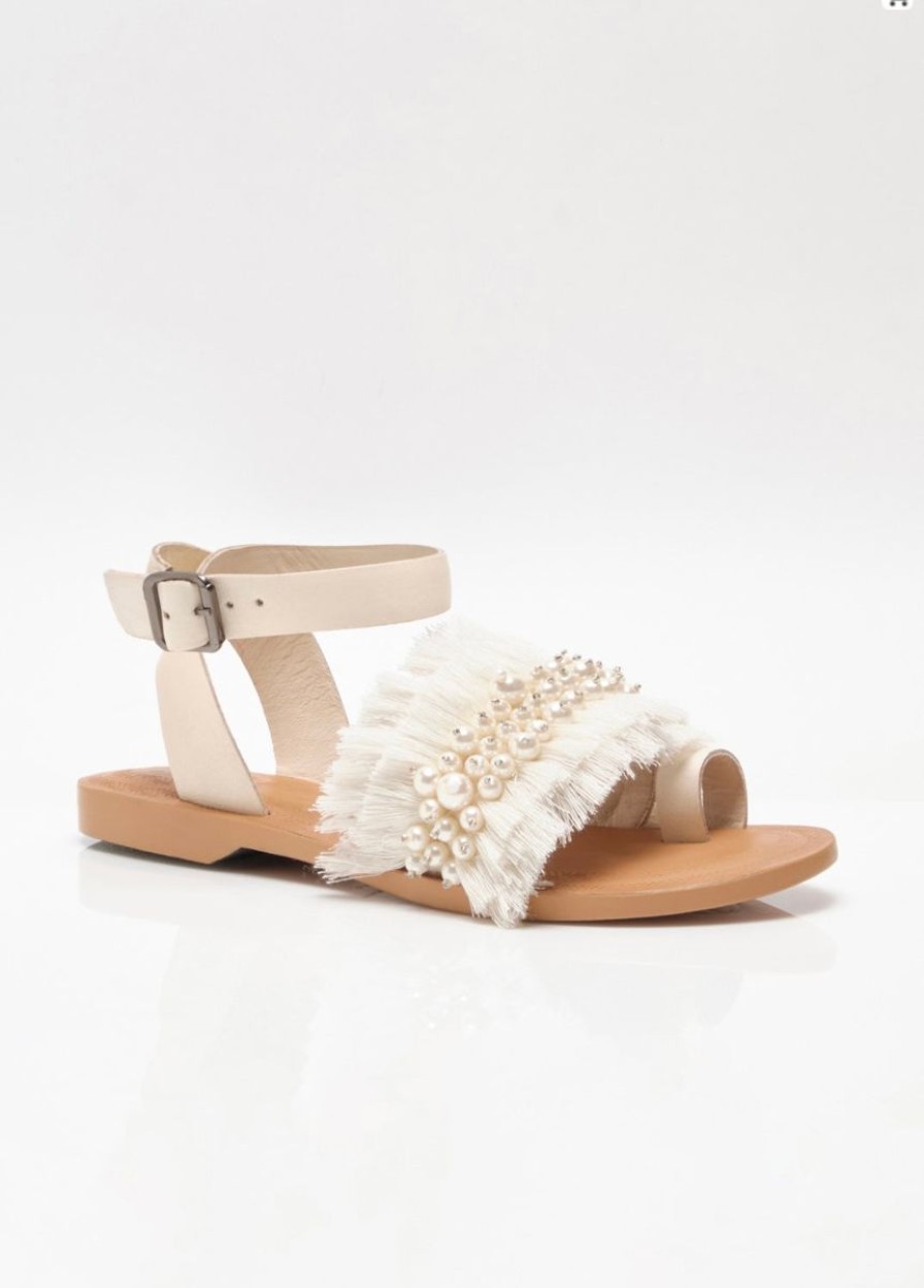 Women Aqua Bay Sandals | Sun Peaks Embellished Sandal In Ivory