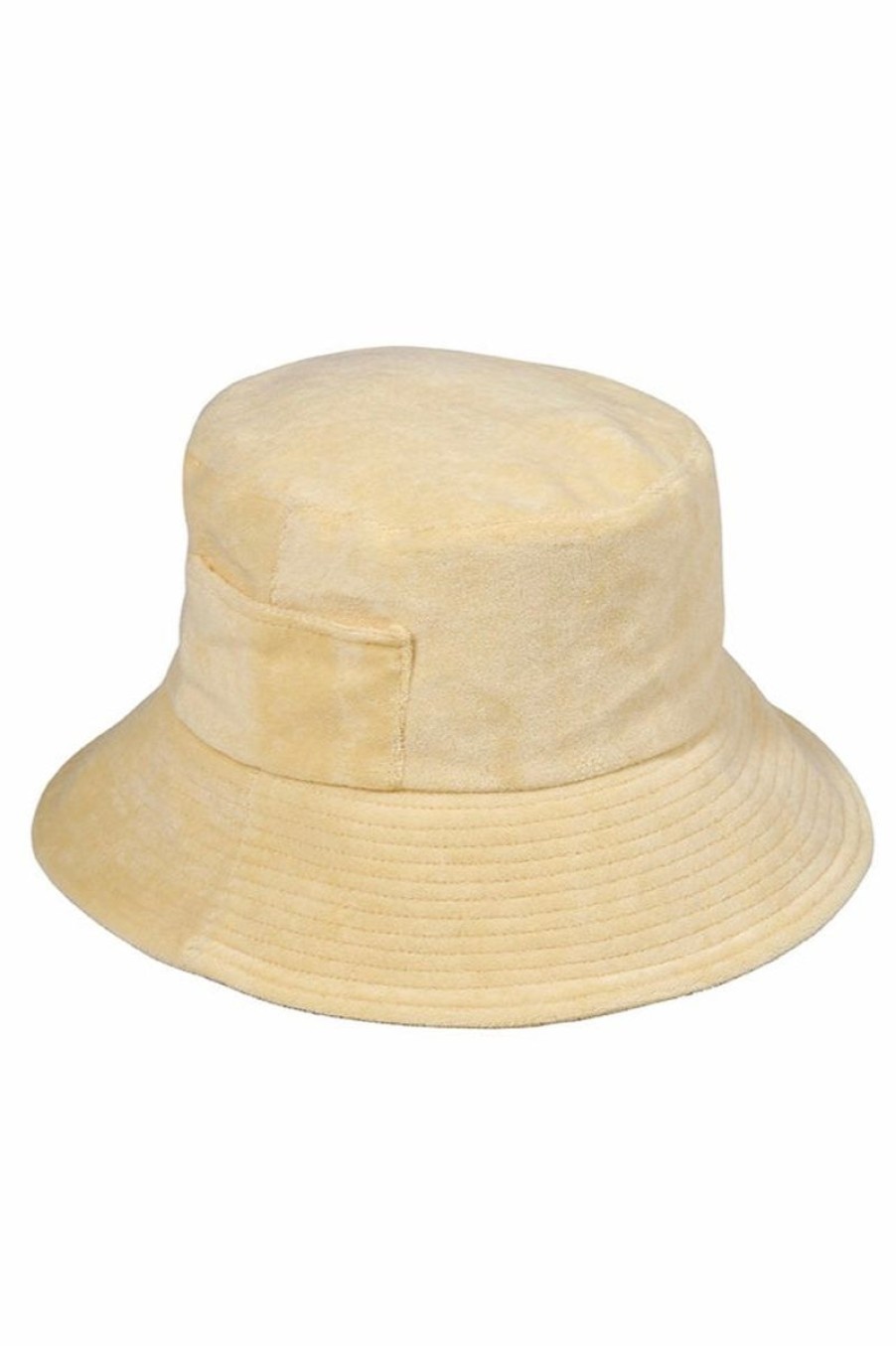 Women Aqua Bay Hats | Lack Of Color Yellow Terry Bucket Hat