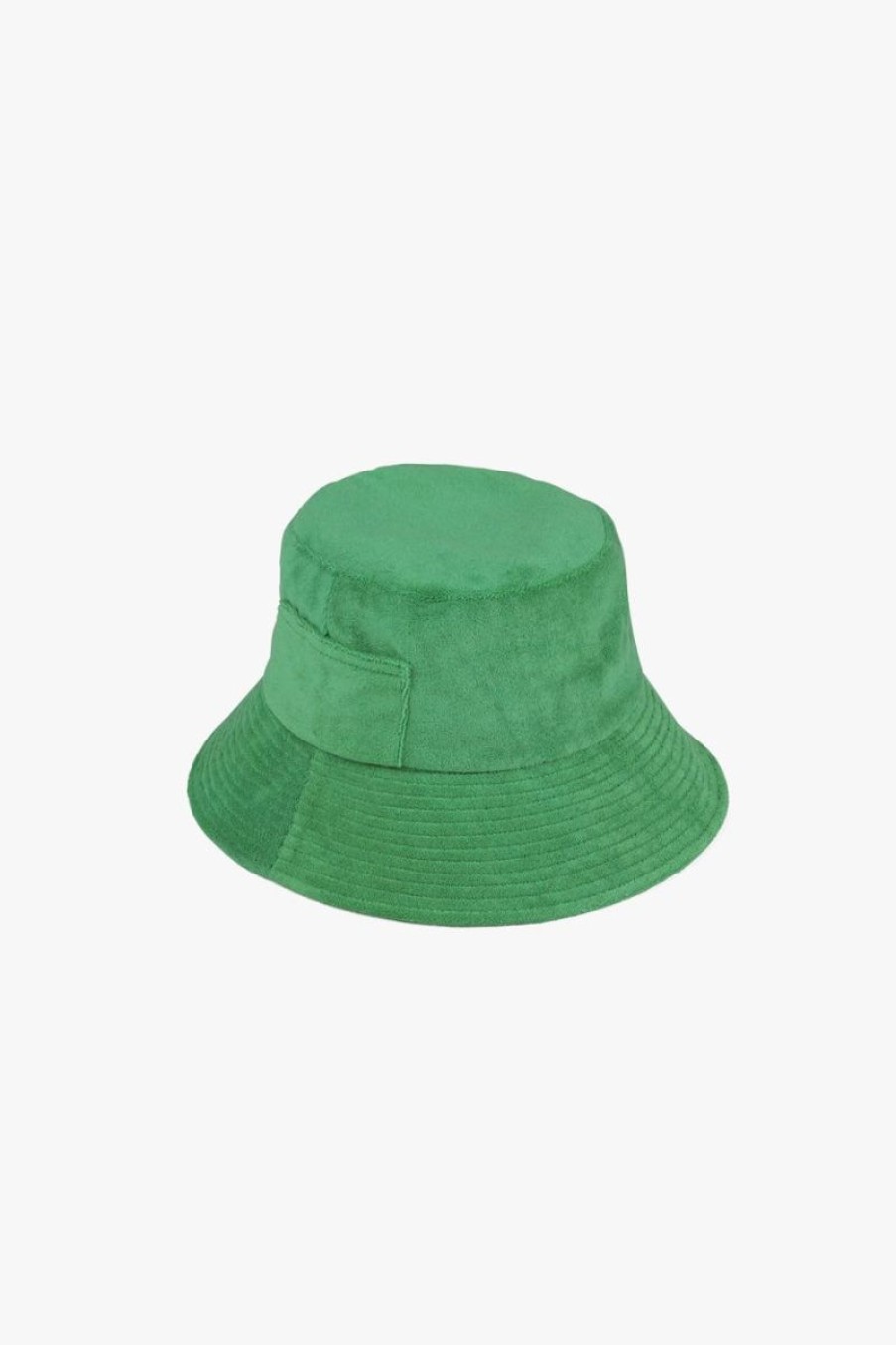 Women Aqua Bay Hats | Lack Of Color Green Terry Bucket Hat