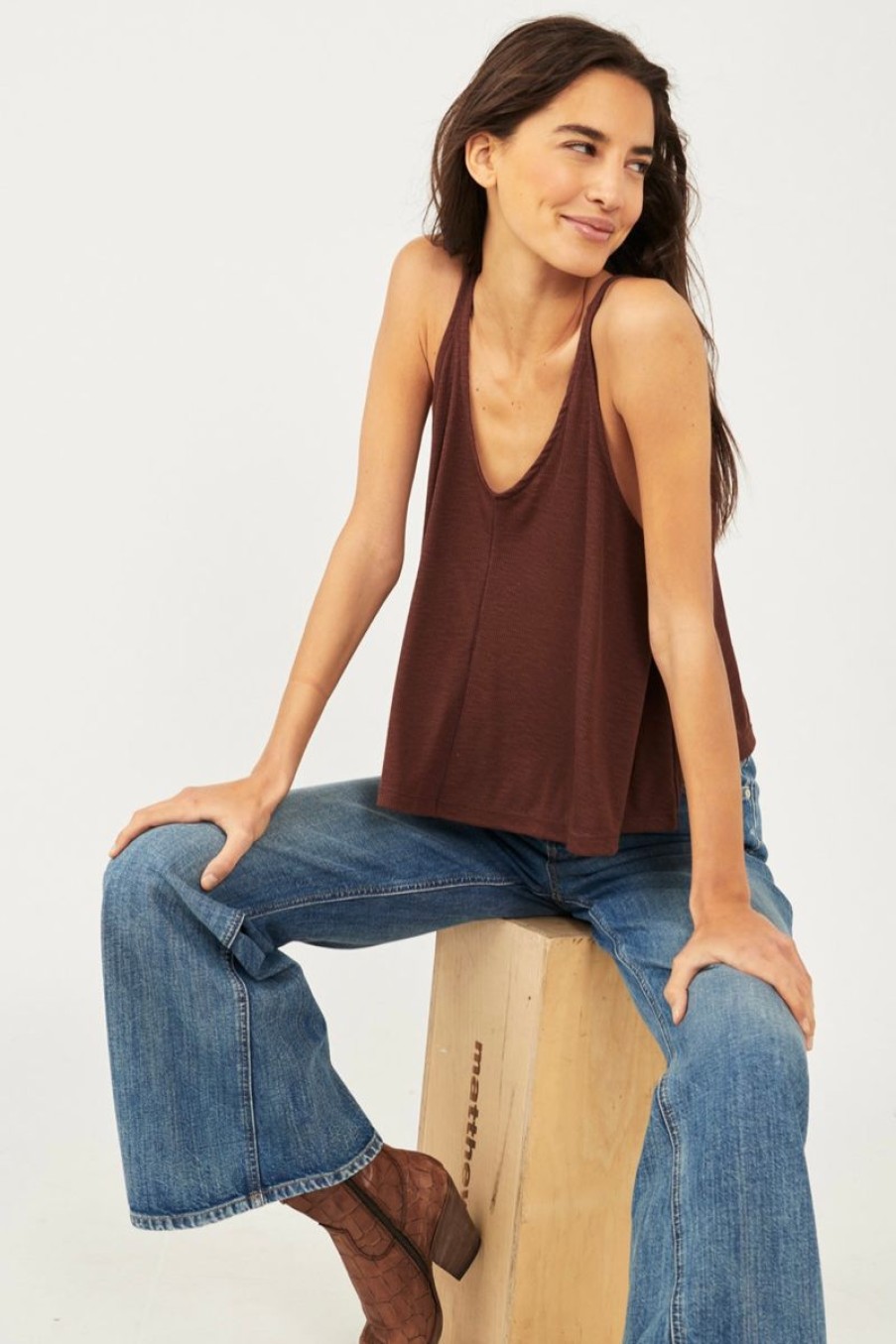 Women Aqua Bay Tops | Free People Dani Tank Top Brown