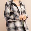 Women Aqua Bay Shackets & Jackets | Sheila Black & Tan Plaid Shacket