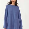 Women Aqua Bay Sweaters & Cardigans | Free People Peaches Tunic Sweater Size Xs Blue Indigo