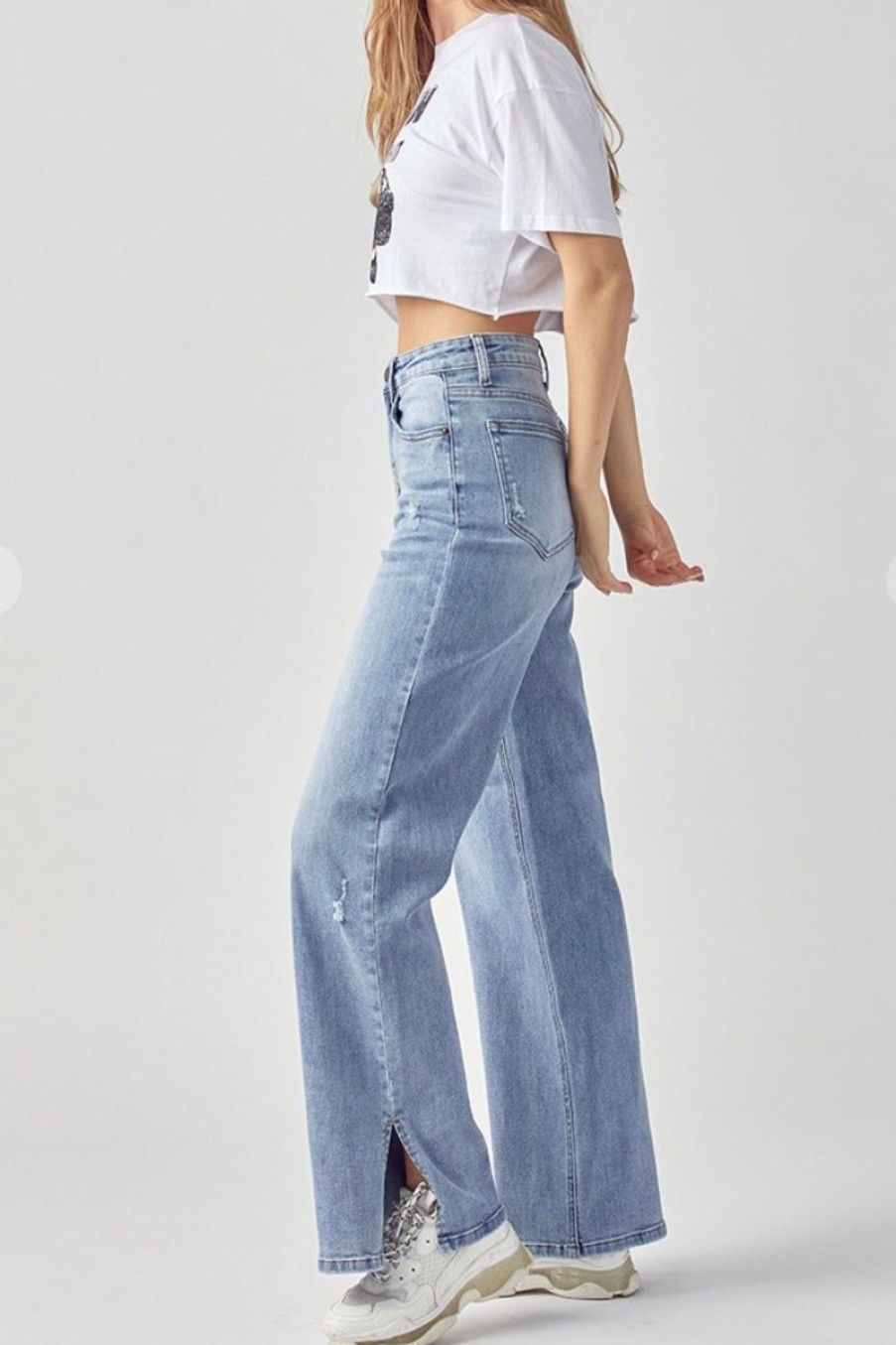 Women Aqua Bay Denim | High Rise Wide Leg Jeans