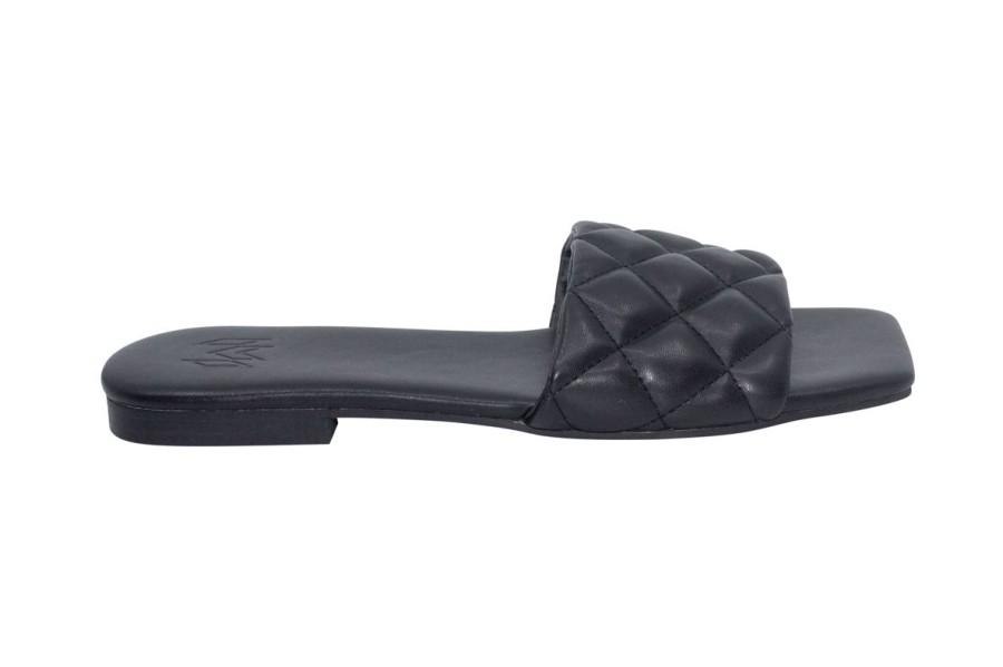 Women Aqua Bay Sandals | Malvados Icon Madison Slide In Noir