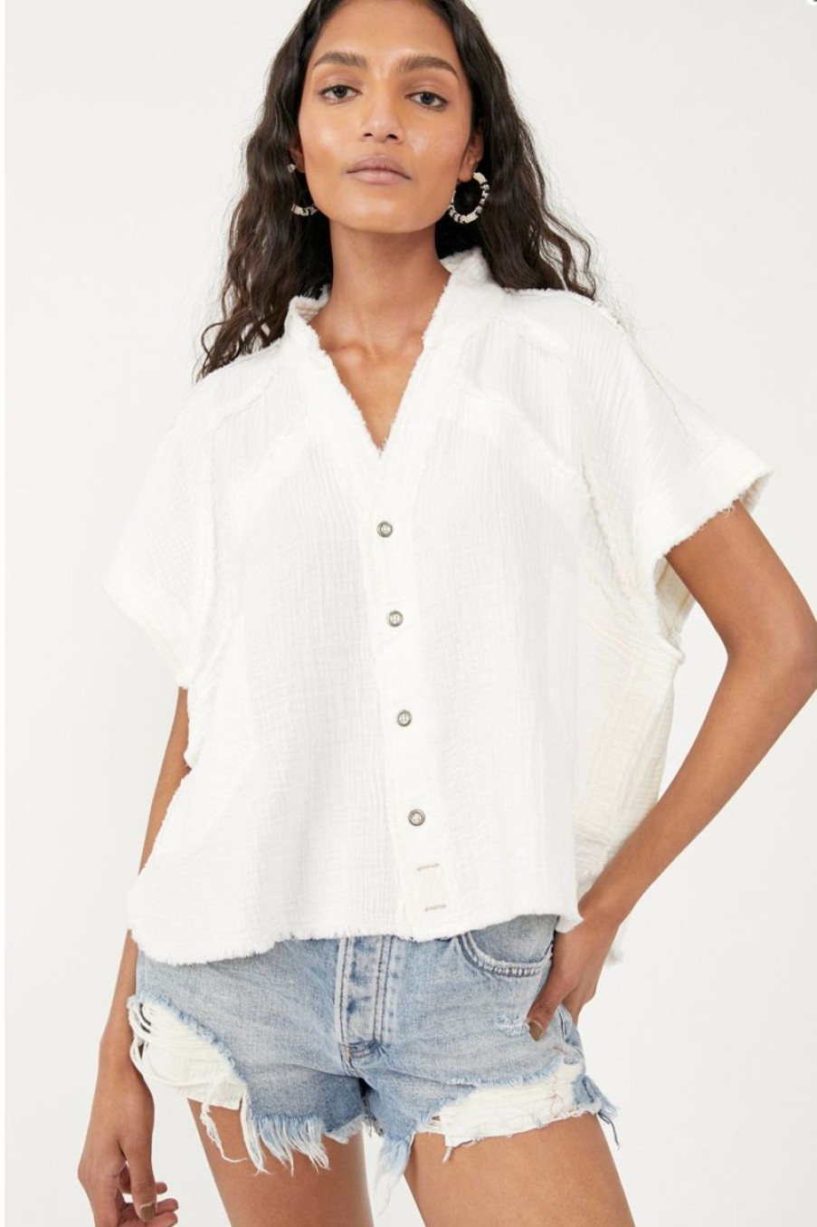 Women Aqua Bay Tops | Free People Dreamy Days Shirt