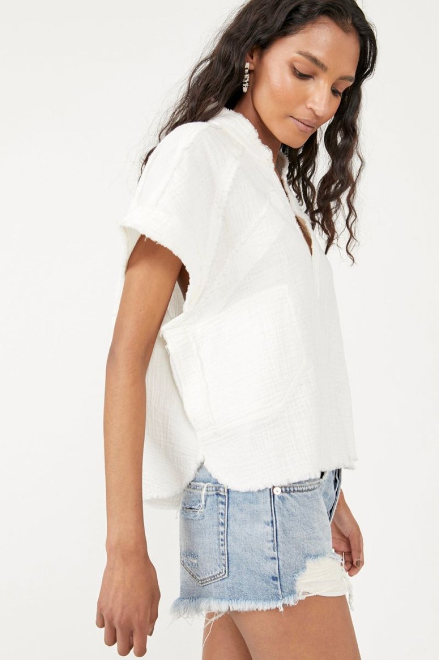 Women Aqua Bay Tops | Free People Dreamy Days Shirt