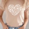 Women Aqua Bay Tops | Fall Heart T-Shirt