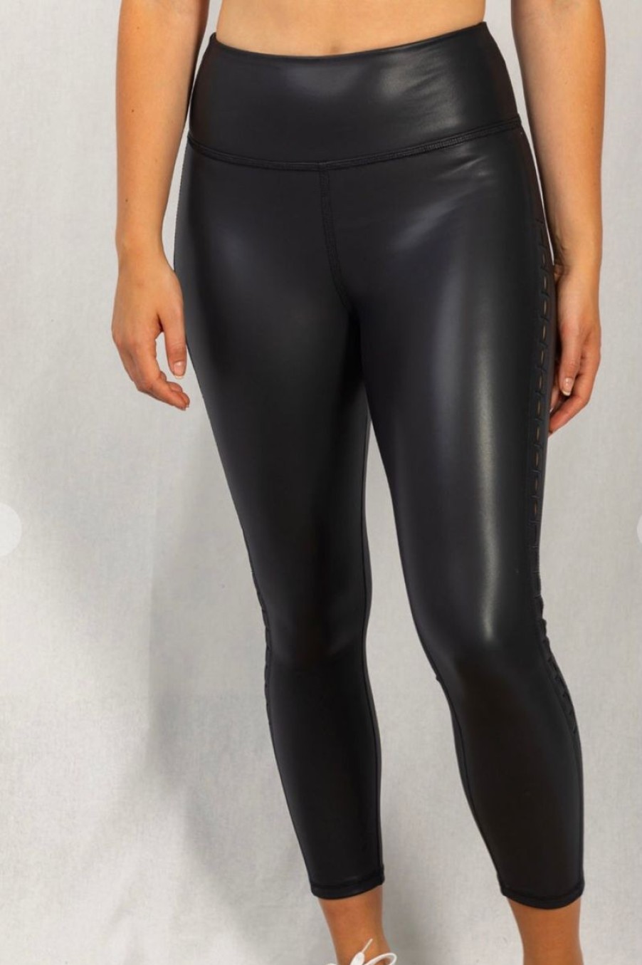 Women Aqua Bay Bottoms | Peekaboo Vegan Leather Leggings