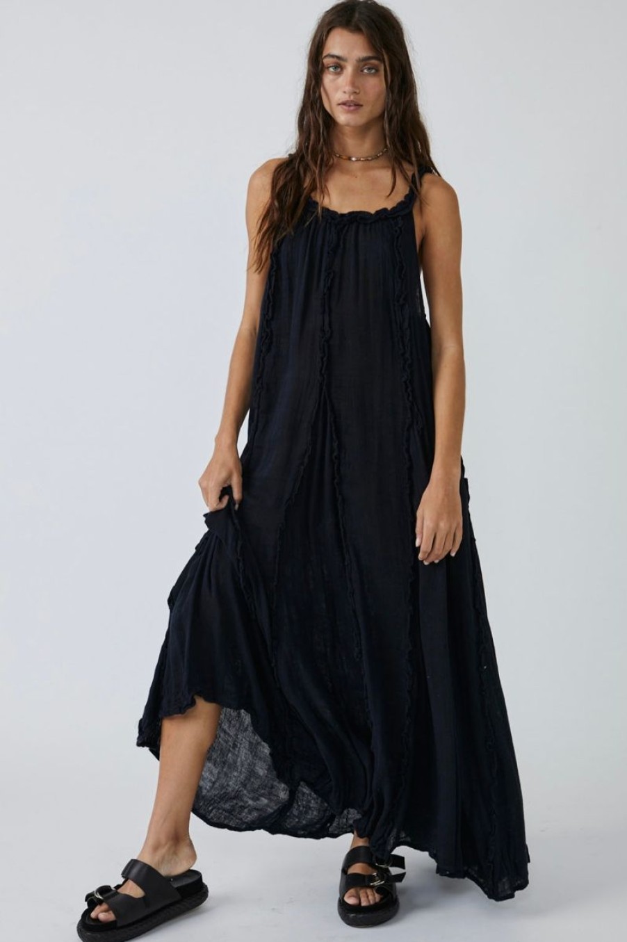 Women Aqua Bay Dresses And Rompers | Free People Mckinley Maxi Dress Black