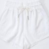 Women Aqua Bay Tops, Bottoms & Sets | White Linen Drawstring Shorts