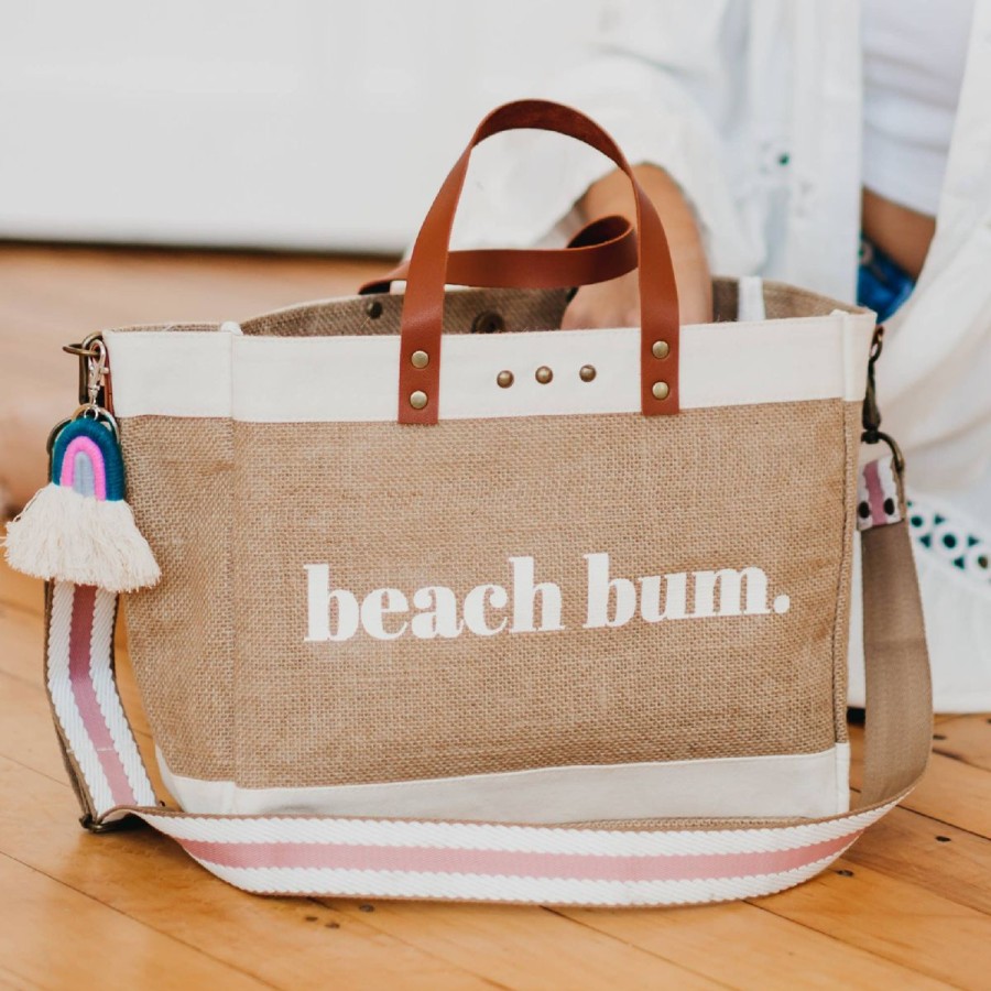 Women Aqua Bay Hand Bags & Totes | Beach Bum Jute Crossbody Tote